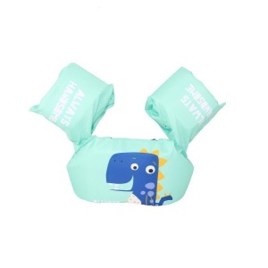 Vesta de salvare pentru copii cu aripioare de inot, Flippy, Verde, Model dragon - Img 1