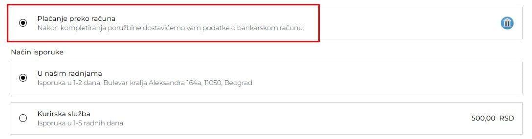 Plaćanje preko računa