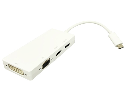 E-GREEN Adapter USB 3.1 tip C (M) - Display Port + HDMI + VGA + DVI (F) beli *
