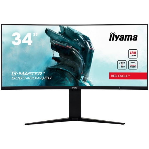 IIYAMA Monitor LED GCB3480WQSU-B1 G-MASTER 34" VA Curved 3440 x 1440 @180Hz 21:9 420 cd/m² 4000:1 0.4ms 2xHDMI 2xDP USB Hub HAS Tilt GCB3480WQSU-B1