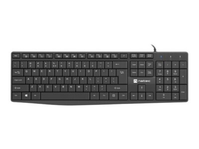 Natec NAUTILUS, Slim Multimedia Keyboard US, Spill Proof, USB, Black NKL-1950
