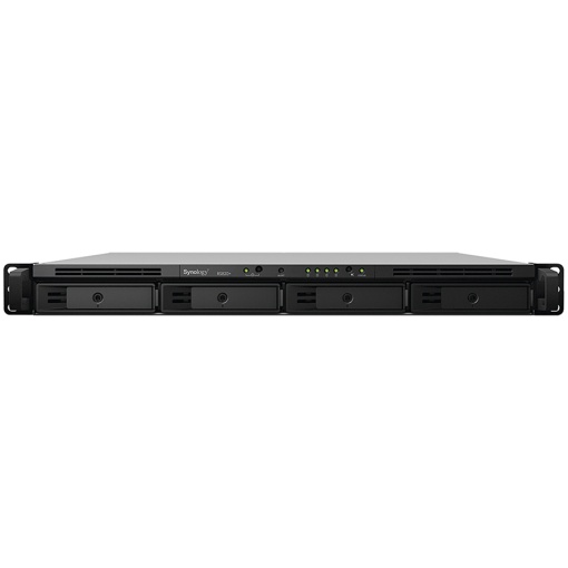 Synology RackStation RS822RP+; Rack 1U; AMD Ryzen V1500B 4-core 2.2 GHz; 2 GB DDR4 ECC SODIMM; 4x 3.5”/2.5” HDD bays; 4x RJ-45 1GbE LAN Port; 2x USB 3.2 Gen 1 Port; eSATA Port; redundant power supply, 3yr warranty RS822RPPLUS