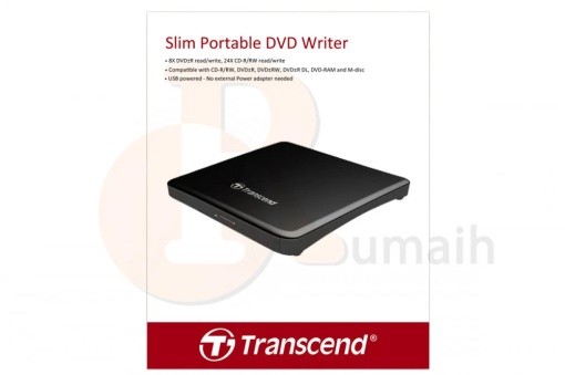 Transcend DVD±R External Ultra Slim 8X, Dual Layer, Retail, USB powered, Black TS8XDVDS-K