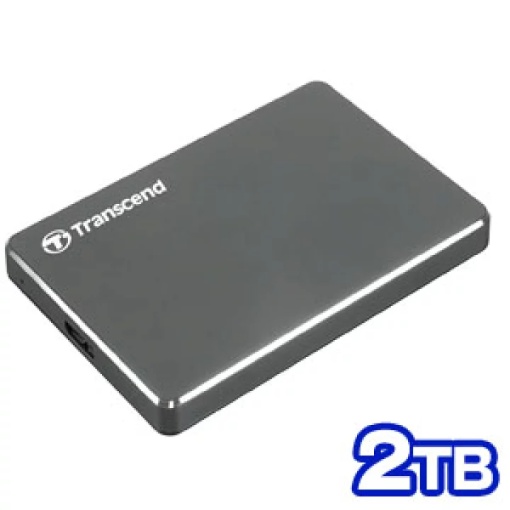 Transcend External HDD 2TB, 25C3, USB3.0, 2.5", 136g TS2TSJ25C3N