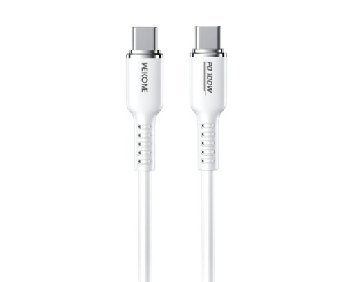 WEKOME WDC-11 Kabl 3.1 USB tip C M/M 1.2m, za Super brzo punjenje 100W/480Mbps, Silicon Soft, beli