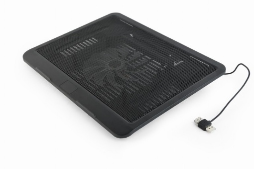 Gembird Notebook Cooling Stand 15in, 12cm Fan, LED Backlight, USB Passthrough, Black NBS-1F15-04