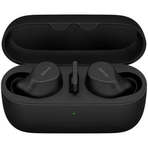 JABRA EVOLVE2 Buds UC, Cradle USB-A UC, Link 380 BT adapter USB-A UC, 30 cm USB-C to USB-A cable, Ear gels, warranty 20797-989-999