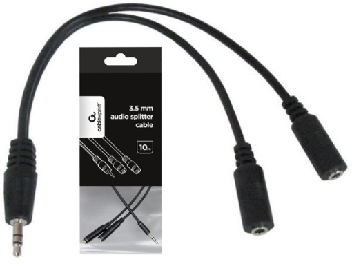 Kabl GEMBIRD CCA-415-0.1M 3.5mm Stereo plug to 2x 3.5mm stereo socket 10cm Audio Spliter Kabl