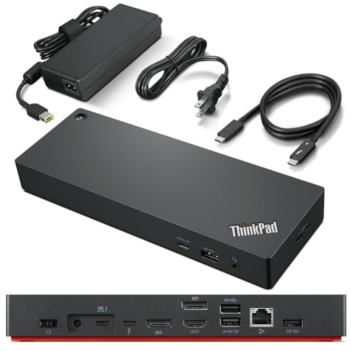 Lenovo Think ThinkPad Universal Thunderbolt 4 Dock - EU - 1x Thunderbolt, 2x DisplayPort, 1x HDMI, 4x USB 3.1 Gen 2 (1 always-on), 1x USB-C 3.2 Gen 2, 1 x Combo Audio Jack, 1 x Gigabit Ethernet, 135W AC adapter 40B00135EU