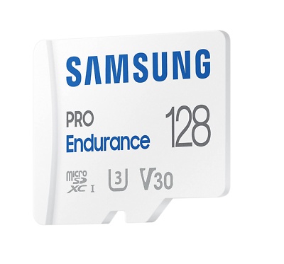Samsung MicroSD 128GB, PRO Endurance, SDXC, UHS-I (SDR014) U3 V30 Class10, Read up to 100MB/s, Write up to 40MB/s, for 4K and FullHD video recording, w/SD adapter MB-MJ128KA/EU