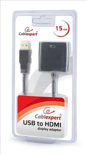 Gembird VIDEO Adapter 4K USB3.0 to HDMI, M/F, Cable, Black A-USB3-HDMI-02