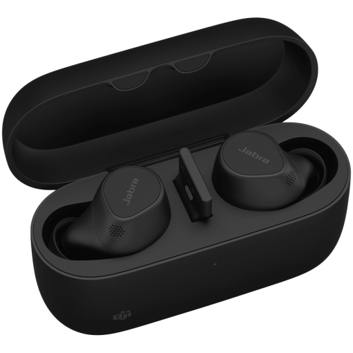 JABRA EVOLVE2 Buds MS, Cradle USB-A MS, Link 380 BT adapter USB-A MS, 30 cm USB-C to USB-A cable, Ear gels, wireless charging pad, warranty 20797-999-989