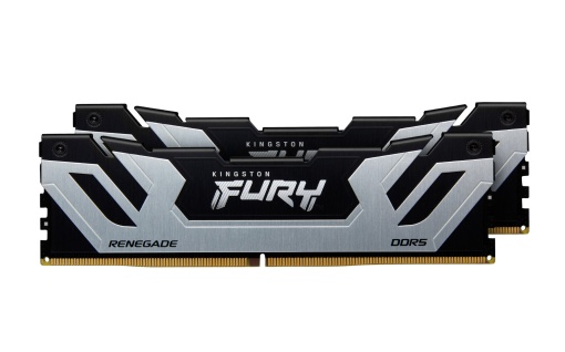 Kingston DDR5 48GB (2x24GB) 8800MT/s [FURY RENEGADE], Non-ECC CUDIMM (Clocked), CL42 1.4V, 288-pin 1Rx8, Silver/Black, Memory Kit, w/Heatsink, XMP KF588CU42RSK2-48