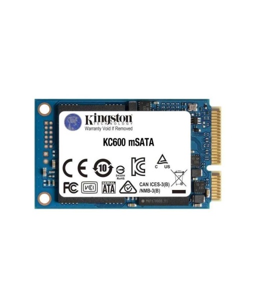 Kingston mSATA 512GB, SATA III, KC600, 3D TLC NAND, Read up to 550MB/s, Write up to 520MB/s, XTS-AES 256-bit encryption, TCG Opal 2.0, eDrive SKC600MS/512G