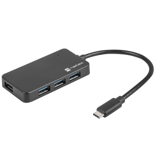 Natec SILKWORM, USB 3.0 Type-C Hub, 4x Type-A Ports, Cable 15 cm NHU-1343