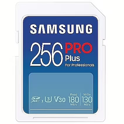 Samsung SD Card 256GB, PRO Plus, SDXC, UHS-I U3 V30 Class 10, Read up to 180MB/s, Write up to 130 MB/s, for 4K and FullHD video recording, w/USB Card Reader MB-SD256SB/WW