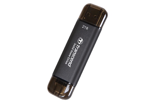 Transcend 1TB, Portable SSD, ESD310, USB 3.1 Gen 2, USB Type-A/USB Type-C, Write up to 950 MB/s, Read up to 1050 MB/s, Silver TS1TESD310S