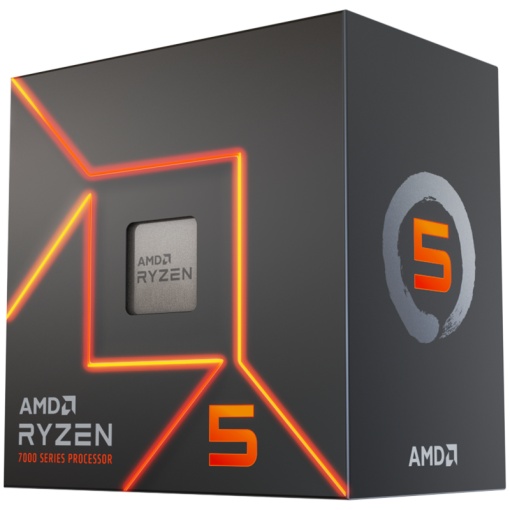 AMD CPU Desktop Ryzen 5 6C/12T 7600 (5.2GHz Max, 38MB,65W,AM5) box, with Radeon Graphics and Wraith Stealth Cooler 100-100001015BOX *