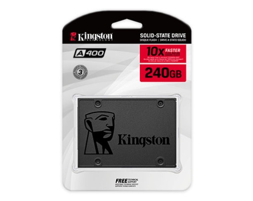Kingston 2.5" 240GB SSD, SATA III, A400, Read up to 500MB/s, Write up to 350MB/s SA400S37/240G