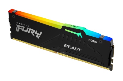 Kingston DDR5 16GB 5200MHz [FURY BEAST RGB], Non-ECC UDIMM, CL36 1.25V, 288-Pin 1Rx8, w/RGB Heatsink KF552C36BBEA-16