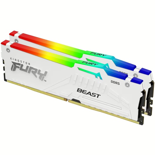 Kingston DDR5 64GB (2x32GB) 5200MHz CL36 DIMM [FURY Beast] White RGB EXPO KF552C36BWEAK2-64