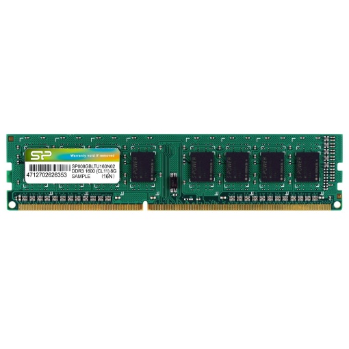 Silicon Power DDR3 8 GB, 1600MHz, UDIMM, CL11 1.5V, 512Mx8 SP008GBLTU160N02