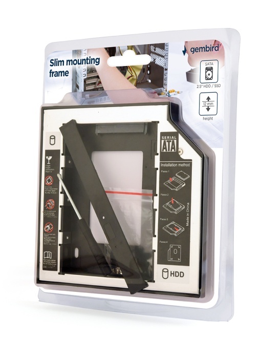 Gembird Mounting Frame for 2.5'' HDD/SSD to 5.25'' Slim Bay (for drive up to 12.7 mm) MF-95-02