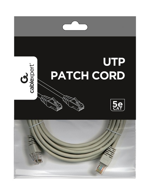 Gembird Patch Cable, U/UTP Cat.5e, Grey, 5m PP12-5M