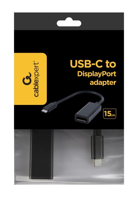 Gembird VIDEO Adapter 4K USB-C to DisplayPort, M/F, Cable, Black A-CM-DPF-01