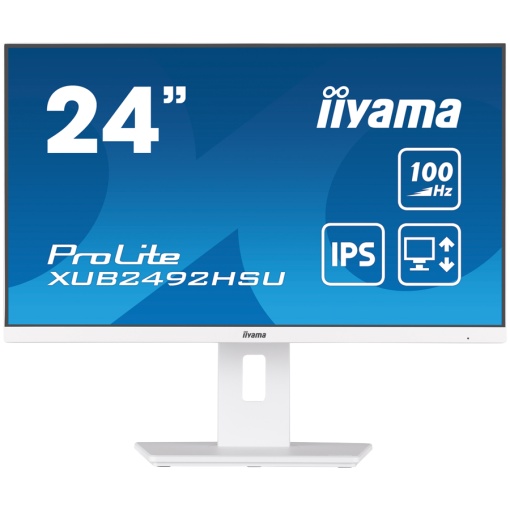 IIYAMA Monitor LED XUB2492HSU-W6 WHITE 23.8" IPS 1920 x 1080 @100Hz 16:9 250 cd/m² 1300:1 0.4ms HDMI DP USB 4 x 3.2 Full Ergonomic XUB2492HSU-W6