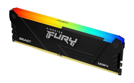 Kingston DDR4 32GB 3600MHz [FURY BEAST RGB], Non-ECC UDIMM, CL18 1.35V, 288-Pin 2Rx8, w/RGB Heatsink, XMP KF436C18BB2A/32