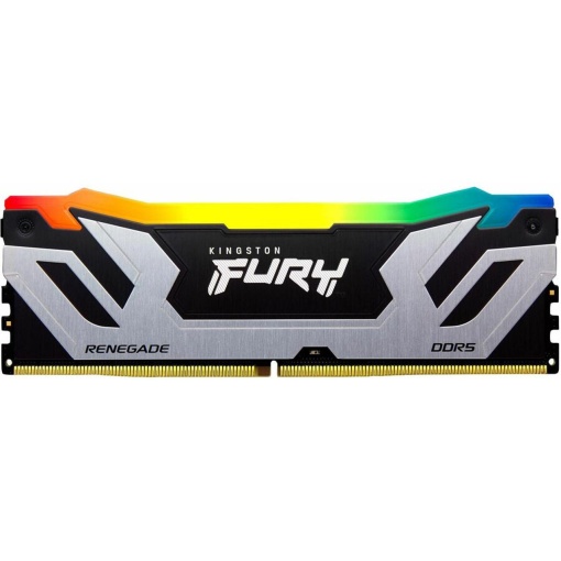 Kingston DDR5 24GB 8400MT/s [FURY RENEGADE RGB], Non-ECC CUDIMM (Clocked), CL40 1.45V, 288-pin 1Rx8, Silver/Black, w/Heatsink, XMP KF584CU40RSA-24