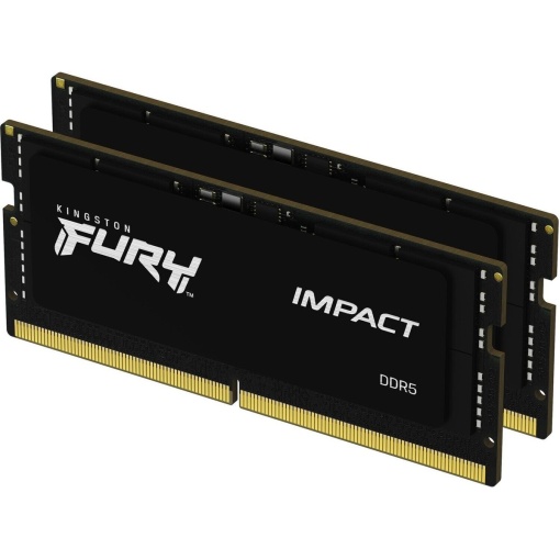 Kingston DDR5 64GB (2x32GB) SO-DIMM 4800MHz [FURY IMPACT], Non-ECC Unbuffered, CL38 1.1V, 262-pin 2Rx8, Memory Kit KF548S38IBK2-64