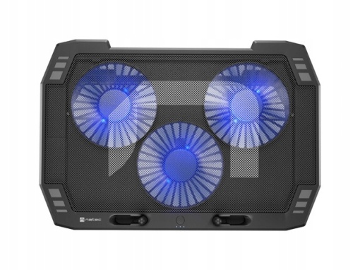 Natec ORIOLE, Notebook Cooling Stand 17.3", 3x 12cm Fan, Fan Speed Control, Adjustable Tilt, LED Backlight, 2 USB Ports, Black NPL-1926