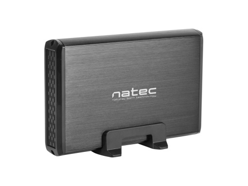Natec RHINO, HDD External Enclosure 3.5", SATA III, USB3.0, Aluminium, Black NKZ-0448