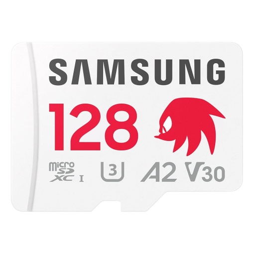 Samsung MicroSD 128GB, PRO Plus Sonic the Hedgehog, SDXC, UHS-I U3 V30 A2, Read up to 180MB/s, Write up to 130 MB/s, for 4K and FullHD video recording, w/SD adapter MB-MD128SA/LC1