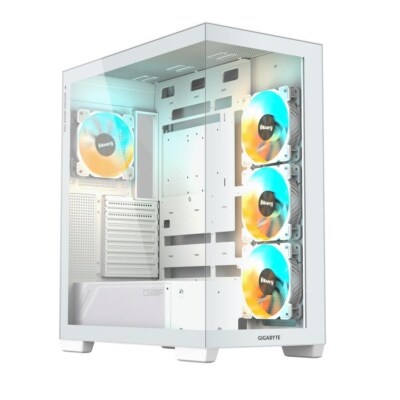 Gigabyte C500 PANORAMIC STEALTH ICE, Mid Tower, up to ATX, RGB Fusion with ARGB Connector Hub, With USB 3.0 x2 and USB 3.2 Gen2 Type-C x1 on I/O panel, White GB-C500PI ST