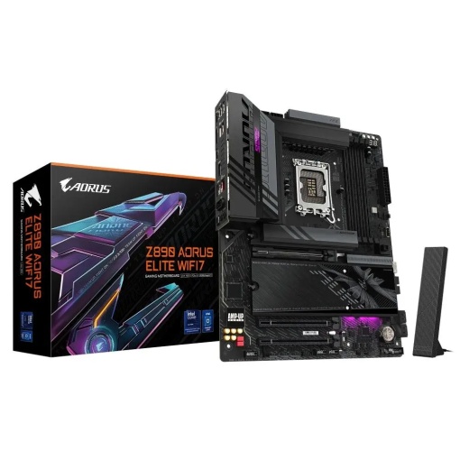 Gigabyte LGA 1851, Z890 Chipset, Supports Intel Core Ultra processors (Series 2), Premium Compatibility : 4x DDR5 with XMP Memory Module Support Z890 A ELITE WIFI7