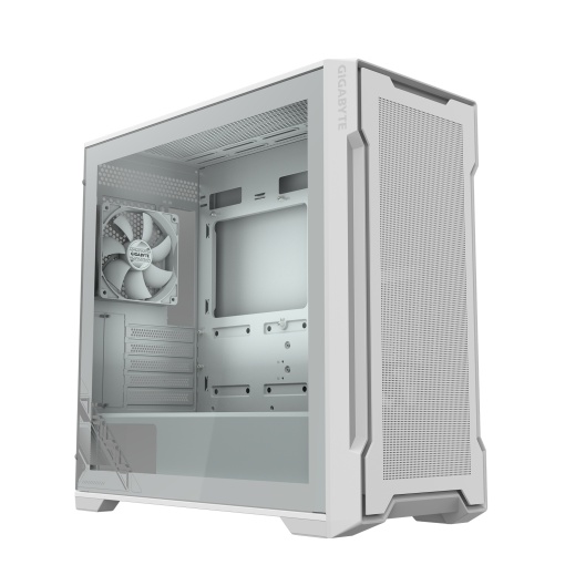 Gigabyte White, Mini ITX / Micro ATX, Bočna stranica od kaljenog stakla, 2x USB 3.0 priključka na I/O panelu, podrška za vodeno hlađenje do 360 mm, uklonjivi filter za prašinu, instalirana dva 120 mm ventilatora, Dužina grafičke karte do 410 mm GB-C102GI