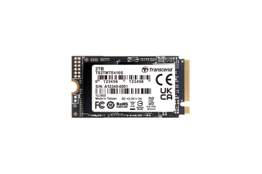 Transcend M.2 NVMe 2TB, 2242, PCIe Gen 4x4, 3D TLC, DRAM-less, Read up to 5000 MB/s, Write up to 4300 MB/s, Single-sided TS2TMTE410S