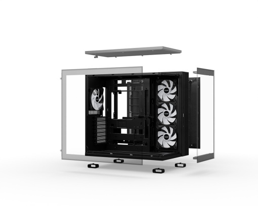 be quiet! LIGHT BASE 600 LX White, MB compatibility: ATX / M-ATX / Mini-ITX, 4 Light Wings LX 120mm PWM fans, Support for motherboards with backside connector, 2 ARGB and fan hubs with 12 connectors in total, Space for up to two radiators up BGW68