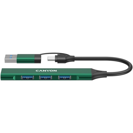 CANYON hub DS-02 4in1 USB-A/C Green CNS-TDS02GR
