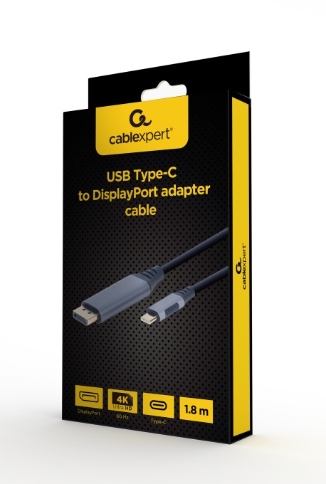Gembird VIDEO Adapter 4K USB-C to DisplayPort, M/F, Cable, Space Grey A-USB3C-DPF-01