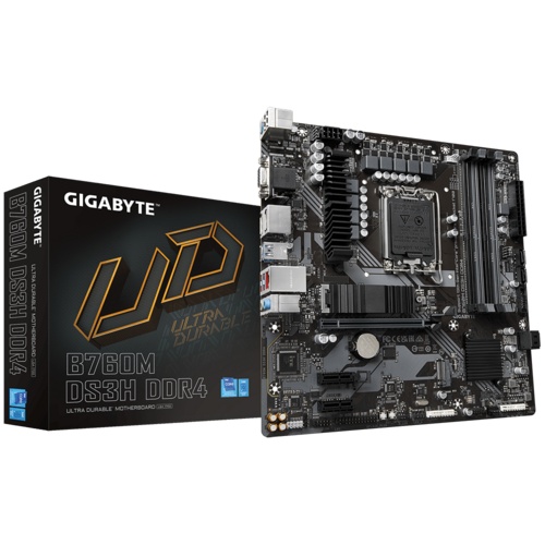 Gigabyte LGA1700, Intel B760 Chipset, 4x DDR4, Support 13th and 12th Gen Series Processors B760M DS3H DDR4 *