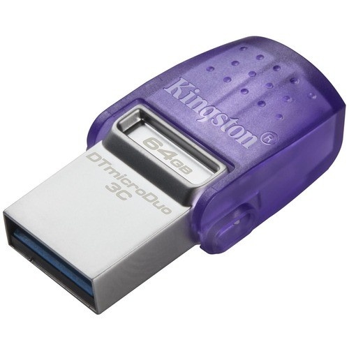 Kingston 64GB USB Flash Drive, 2-in-1 USB 3.2 Gen.1 Type-C & Type-A, DataTraveler microDuo 3C, Read up to 200MB/s DTDUO3CG3/64GB