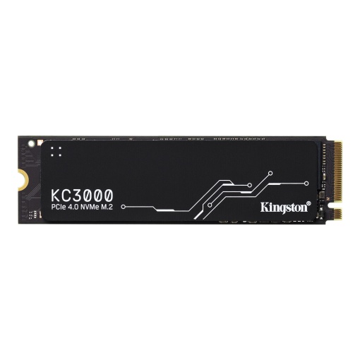 Kingston M.2 NVMe 512GB, 2280, PCIe Gen 4x4, KC3000, 3D TLC NAND, Read up to 7,000 MB/s, Write up to 3,900 MB/s (single sided), Includes cloning software SKC3000S/512G