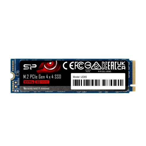 Silicon Power M.2 NVMe 500GB, 2280, PCIe Gen 4x4, UD85, 3D NAND, Read up to 3,600 MB/s, Write up to 2,400 MB/s (single sided) SP500GBP44UD8505