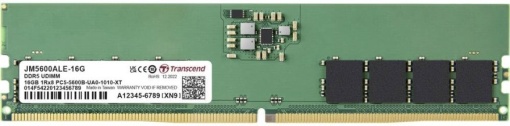 Transcend DDR5 16GB 5600MT/s, U-DIMM, CL46 1.1V, 288-pin 1Rx8 (2Gx8)x8 JM5600ALE-16G