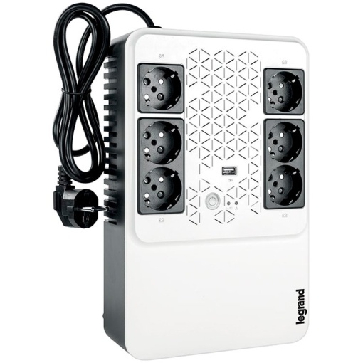 UPS Legrand Keor Multiplug 800VA/480W Line interactive, Single-phase, Simulated sinewave, Backup: 4xCEE 7/3 - Surge: 2xCEE 7/3. Battery 1 x 12 V, 7 Ah, 5.5 Kg, USB LN310082