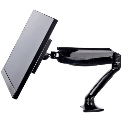Flexible desk mount for single monitor with height adjustable gas spring. Deskmount with clamp or grommet. Monitor size 10~27", VESA 75x75 or 100x100mm, 1~5kg DS3001C-B1